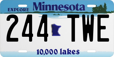 MN license plate 244TWE