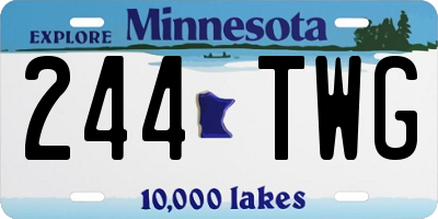 MN license plate 244TWG