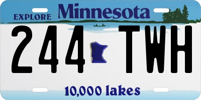MN license plate 244TWH