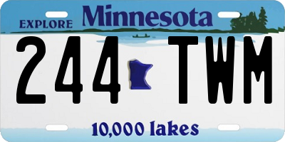 MN license plate 244TWM