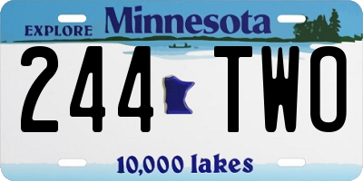 MN license plate 244TWO