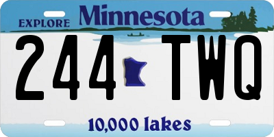 MN license plate 244TWQ