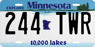 MN license plate 244TWR