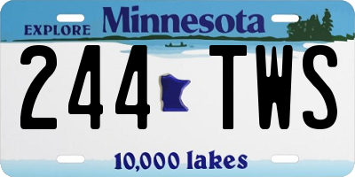 MN license plate 244TWS