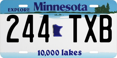 MN license plate 244TXB
