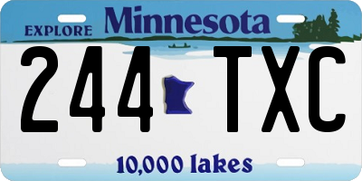 MN license plate 244TXC
