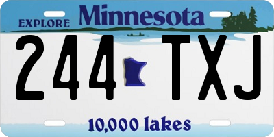 MN license plate 244TXJ