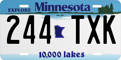 MN license plate 244TXK