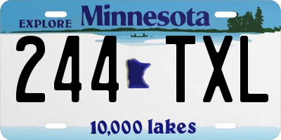 MN license plate 244TXL