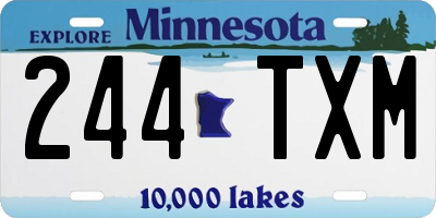 MN license plate 244TXM