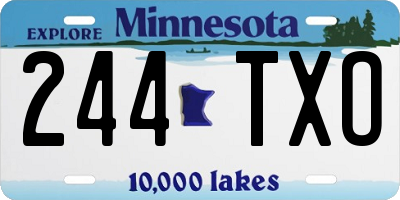MN license plate 244TXO