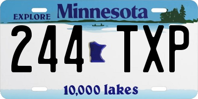 MN license plate 244TXP