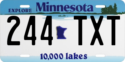 MN license plate 244TXT