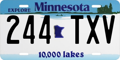 MN license plate 244TXV