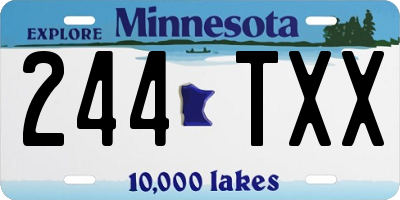 MN license plate 244TXX