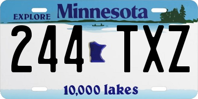 MN license plate 244TXZ