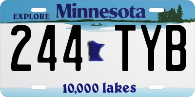 MN license plate 244TYB