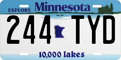 MN license plate 244TYD