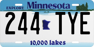 MN license plate 244TYE