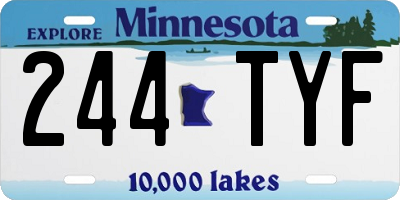 MN license plate 244TYF