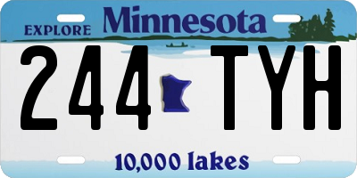 MN license plate 244TYH