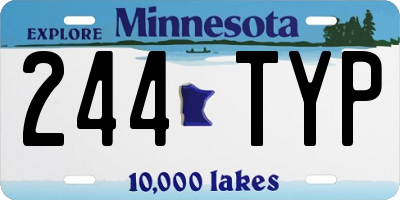 MN license plate 244TYP