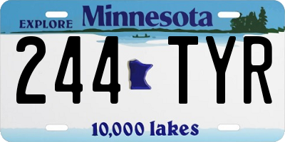 MN license plate 244TYR