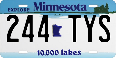 MN license plate 244TYS