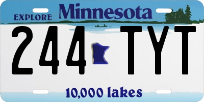 MN license plate 244TYT