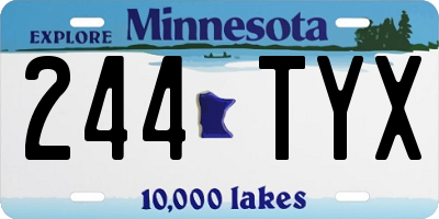 MN license plate 244TYX