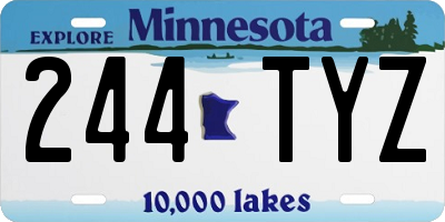 MN license plate 244TYZ