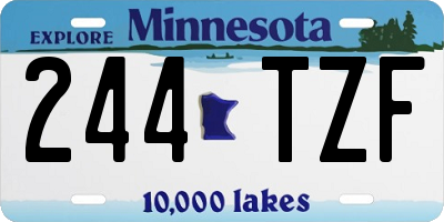 MN license plate 244TZF
