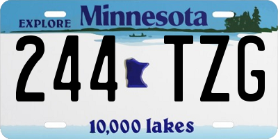 MN license plate 244TZG