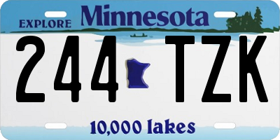 MN license plate 244TZK
