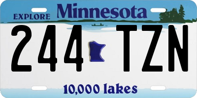 MN license plate 244TZN