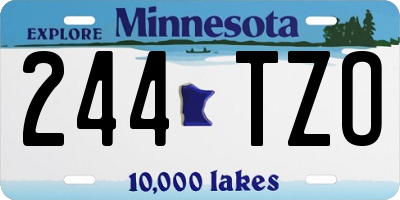 MN license plate 244TZO