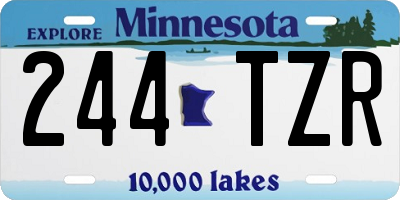 MN license plate 244TZR