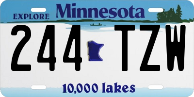 MN license plate 244TZW