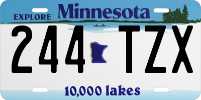 MN license plate 244TZX