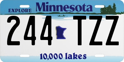 MN license plate 244TZZ