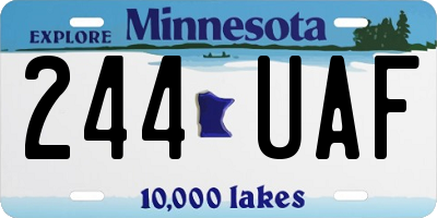 MN license plate 244UAF