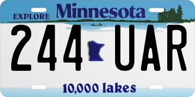 MN license plate 244UAR