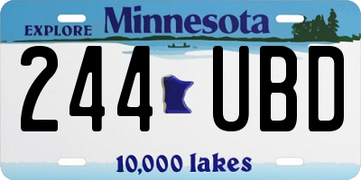MN license plate 244UBD