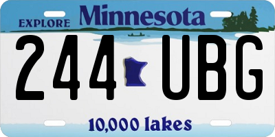 MN license plate 244UBG