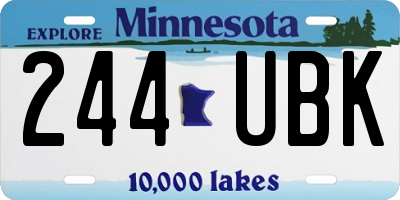 MN license plate 244UBK