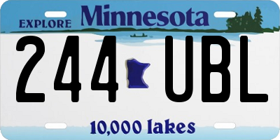 MN license plate 244UBL