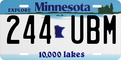 MN license plate 244UBM