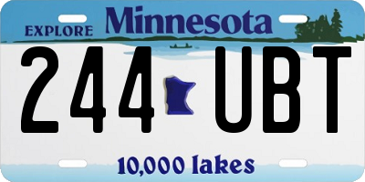 MN license plate 244UBT