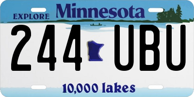MN license plate 244UBU