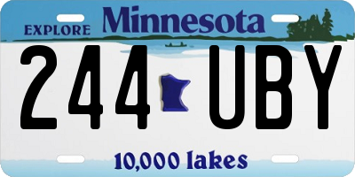 MN license plate 244UBY